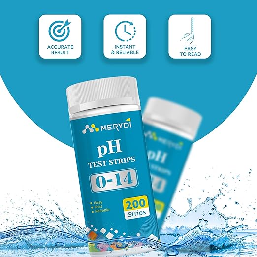 pH Test Strips (0-14 Range) – 200pcs Universal Litmus Paper for Water, Pools, Kombucha, Food & Soap Making