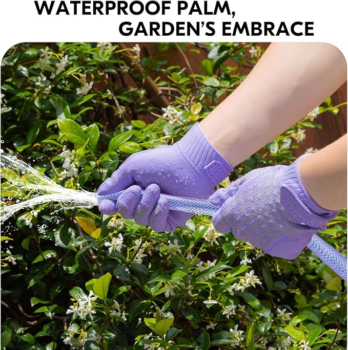 Vgo... Men's Work Gloves,Gardening Gloves,TPE Coated,Waterproof Palms, Anti-Slip,Breathable 3D Knit Back,OEKO-TEX Certified