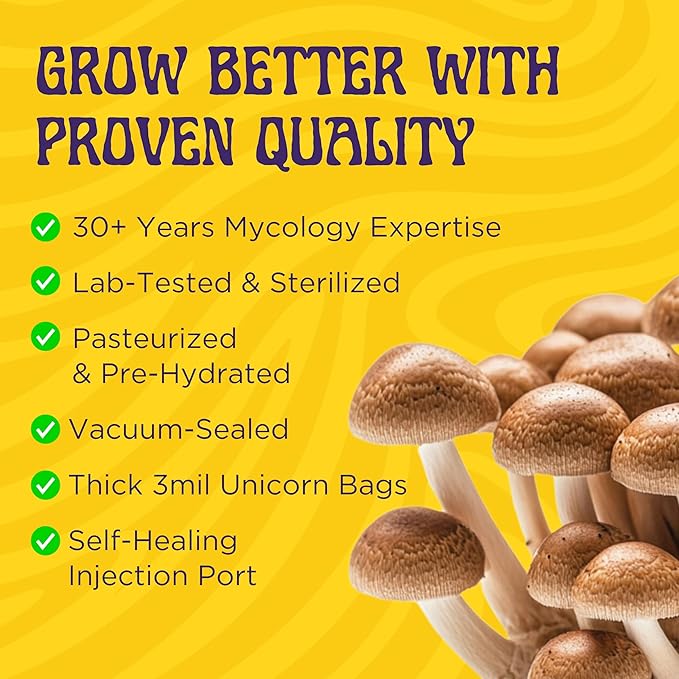 2 LB 2-Pack All-in-One Grow Bag: Up to 32oz of Mushrooms! Nutrient-Enhanced, Injection Port, Just Add Your Own Spores & Grow Like Magic (2 x 2 LB Bags)