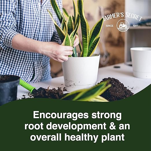 Farmer’s Secret - Snake Plant Liquid Plant Food - Strengthen Roots and Encourage Growth - for Indoor and Outdoor Plants - Long-Lasting Formula - 8 OZ