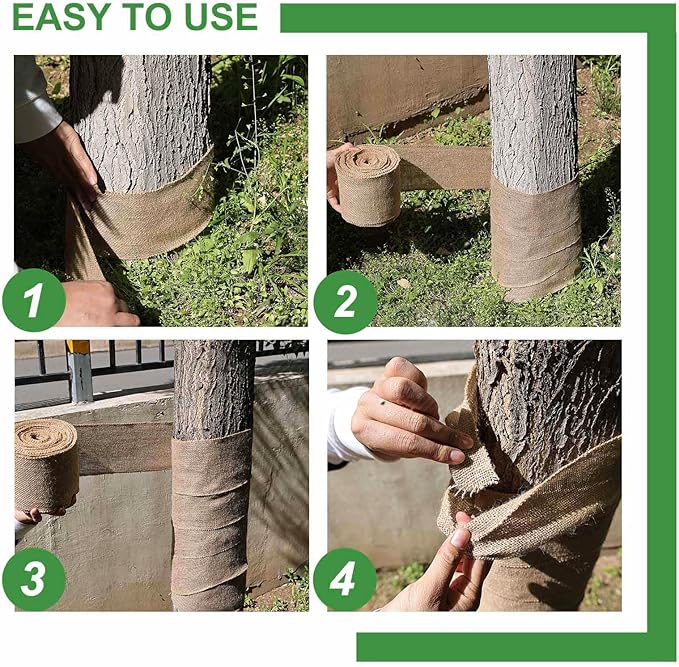 Agfabric Natural Burlap Fabric Roll,72 inch X 50 Feet Tree Wraps for Winter,Burlap Plant Covers for Trees and Shrubs Winter Protection,Garden Fabric