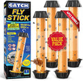 GATCH Fruit Fly Trap (4 Pack), Fly Stick for Mosquitoes, Sticky Trap for Flies Gnats Wasp Flying Insects, Bug Catcher, Indoor or Outdoor Use, Ready to Use Home (4pk)