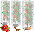 3Pack Garden Bird Netting Plant Cover for Square Tomato Cage,55.1"x15.7" Insect Bird Barrier Tomato Cage Net with Zipper&12pcs Clips,Tomato Trellis Netting Protection Mesh Cover for Protecting Plants
