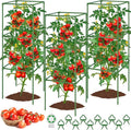 3 Pack Tomato Cages, Square Tomato Plant Stakes Support Cages Trellis, 50 * 17 * 17in Heavy Duty Steel Plant Tower Stakes Cucumber Trellis for Garden Climbing Vegetables Flowers Fruits, Bold