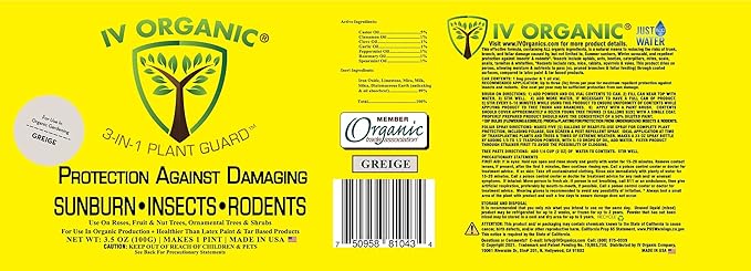IV Organic 3-in-1 Plant Guard, 1 Pint (Greige)