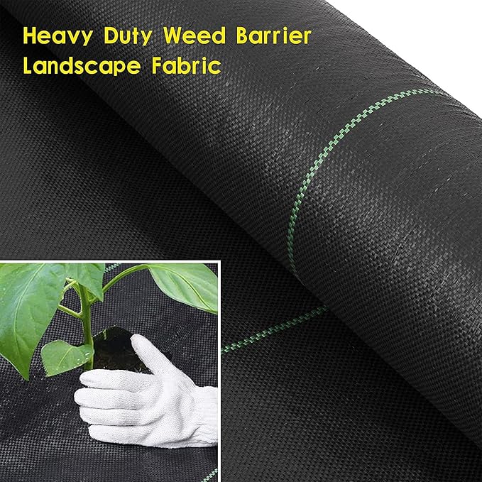 Garden Weed Barrier Fabric, Heavy Duty Landscape Fabric, Ground Cover Weed Blocker Cloth, Landscaping Fabric for Garden, Vegetable Beds, Path Way (WBF-4ft x 300ft)