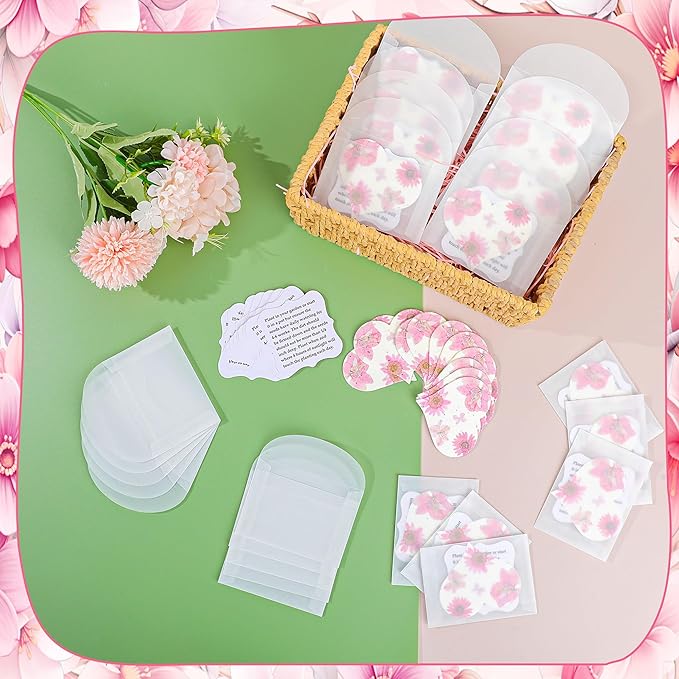24 Pink Heart Plantable Seed Paper with Wildflower Seeds – Favor for Bridal Shower, Wedding Gift, Birthday, Garden Keepsake, Let Love Grow