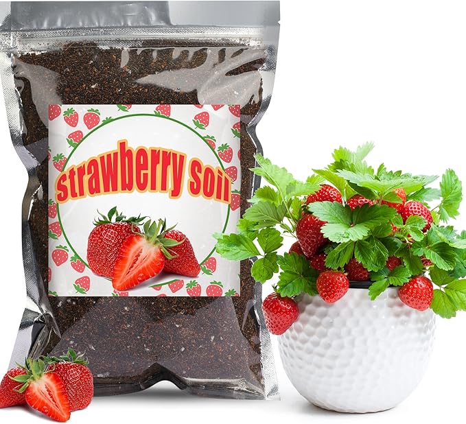 Organic Strawberry Soil Mix 1qt, Indoor Plants Potting Mix for All Potted Strawberry, Grow Healthy houseplants Indoors
