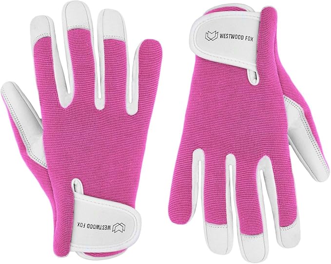 WESTWOOD FOX Work Gloves Men Heavy Duty Leather Gardening Gloves for Thorn Resistant Padded Palm Utility Working