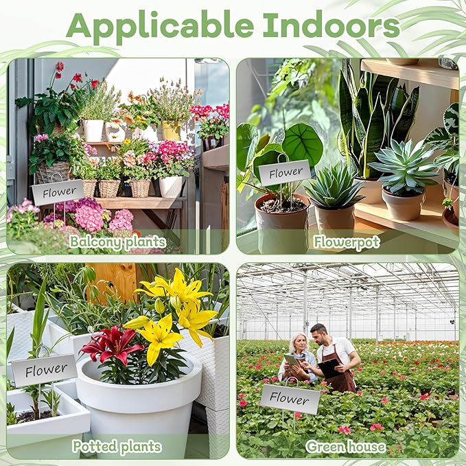 50 Pack Metal Plant Labels, Reusable Waterproof Garden Markers with Pen, Height 10.6'' Label Area 3.5'' X 1.2'' Nursery Seed Tags for Vegetables Flower Greenhouse(Silver)