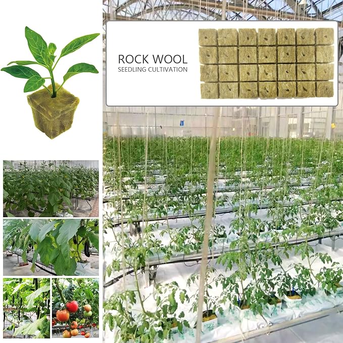 Rockwool Cubes,28Pack Rock Wool Planting Cubes with Holes,Rockwool Grow Used to Promote Vigorous Plant Reproduction,Cutting,Cloning and Seed Hydroponic Growth Medium (28)