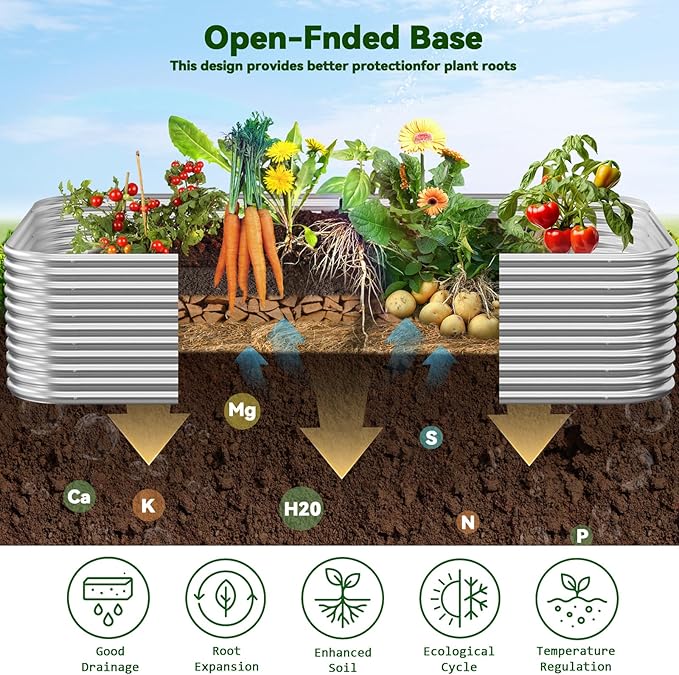 2 Pack Tall 6x3FT Raised Beds for Gardening, Corrugated Galvanized Steel Raised Garden Bed, Outdoor Metal Above Ground Garden Bed for Vegetables and Flowers