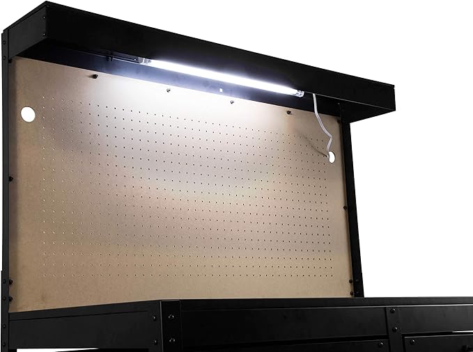 WEN WB4723T 48-Inch Workbench with Power Outlets and Light, Black
