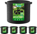 Land Guard 4-Pack Fabric Grow Bags 25 Gallon, Thickened Nonwoven Garden Pots, Growing Bags with Handles, Black