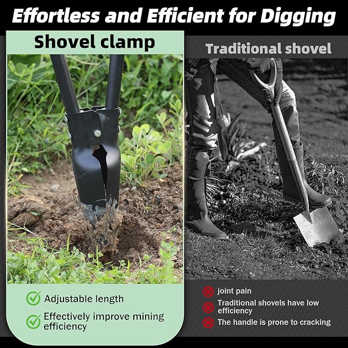 Post Hole Digger,54 Inch Heavy Duty Metal Hole Digger Tool for Digging,Black Manual Tool for Transplant, Camping,Gardening.