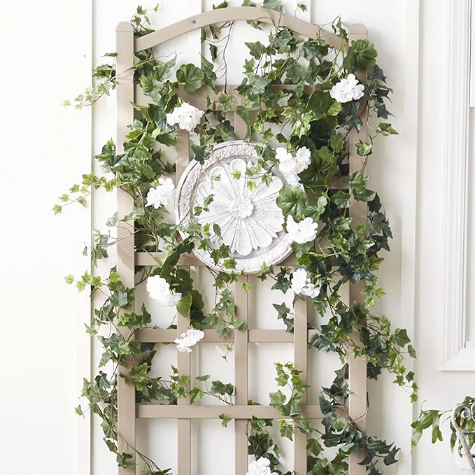Dura-Trel PVC Garden Trellis for Climbing Vine Plants, Cambridge, Mocha, 28" x 76"
