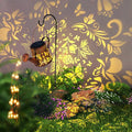 Solar Watering Can Outdoor Lights Garden Decor,Butterfly Hanging Lantern Waterproof Landscape Lights Outside Decoration for Yard Porch Patio Pathway Gardening Gifts(with 32 inch Shepherd Hook)