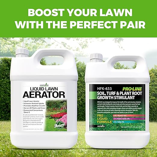 Covington Liquid Lawn Aerator (2.5 Gal) – Soil Conditioner & Softener for Lawns & Gardens – Loosens Clay & Compacted Soil for Better Water & Nutrient Absorption – USA Made Liquid Aeration Concentrate