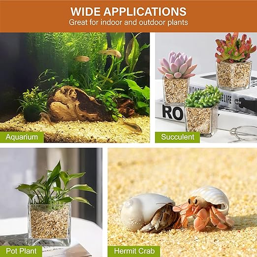 NUPICK 3-5mm Coarse Sand for Plants, 12lb Horticultural Grit for Succulents, Desert Silica Sand for Cactus, Decorative Gravel for Landscaping, Gold Grit for Aquariums, Bonsai, Vases Fillers