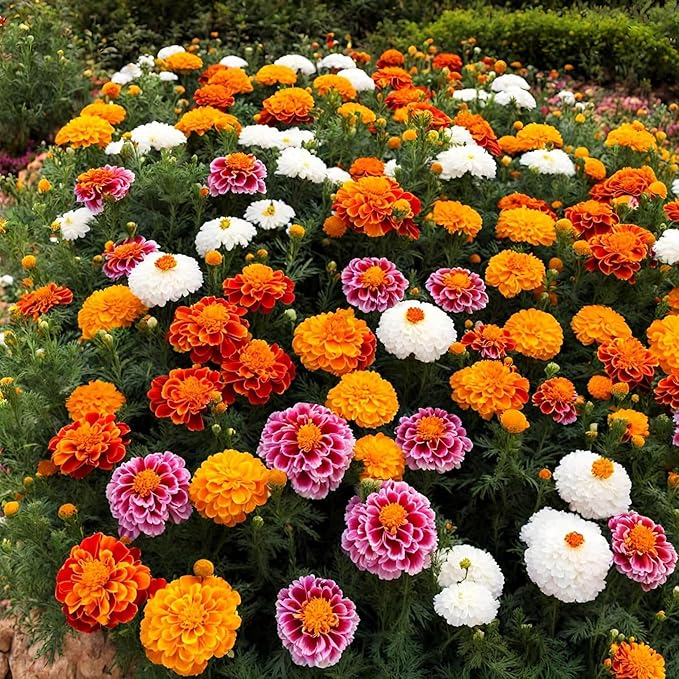 1500+ Mixed Marigold Seeds for Planting - African Marigold Seeds French Marigold Non-GMO Heirloom Garden Flower to Plant Open Pollinated Annual Flowers