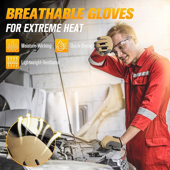 Dexterity Upgraded Utility Gloves – Seamless Wrap-Fingers Design & Knuckle Touchscreen Capability