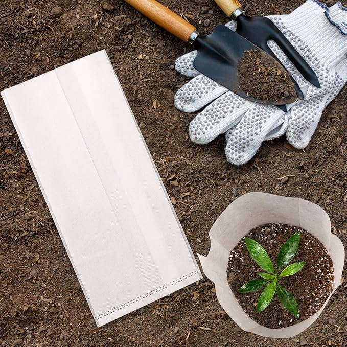 Fabric Grow Bags - 11.8x12.6 inches Breathable Seed Starter Plant Grow Bags for Seedling Pots, Nursery Pots for Plants, 100pcs