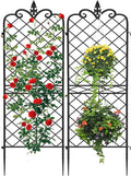 AMAGABELI GARDEN & HOME Garden Trellis 2 Pack 71”x20” Heavy Duty Rustproof Wall Trellis for Climbing Plants Outdoor Metal Decoration Large Trellis for Potted Plants Support Trellis Roses Black