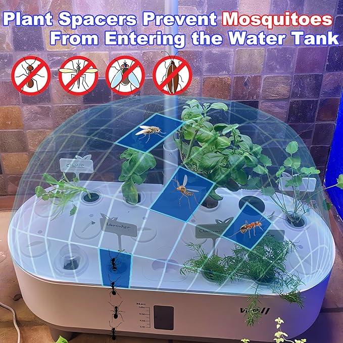 Plant Spacer Caps Compatible with Aero Garden Harvest, Bounty, Farm, Extra, Ultra All Models, Pod Covers Hole Covers for Indoor Growing System, Hydroponic Plant Spacers Cover Lids (White, 15 Pack)