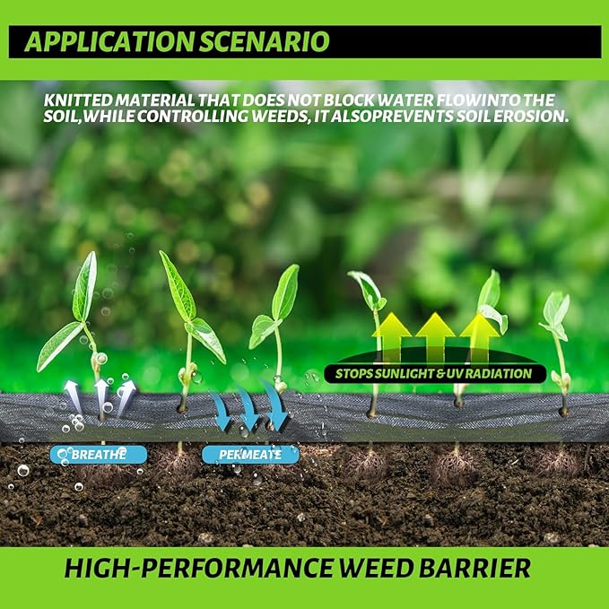 Weed Barrier Landscape Fabric, Weed Barrier Landscape Fabric, Durable Geotextile Fabric for Landscaping, French Drains (4 * 100)