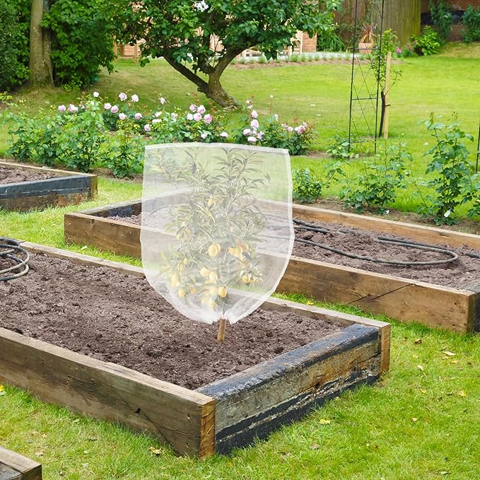 Garden Bug Netting Bags, Enpoint 20PCS 29 x 21 inch Insect Bird Barrier Netting Mesh with Drawstring, Fruit Protection Wraps Plant Covers to Protect Bananas, Watermelon, Spaghetti Squash