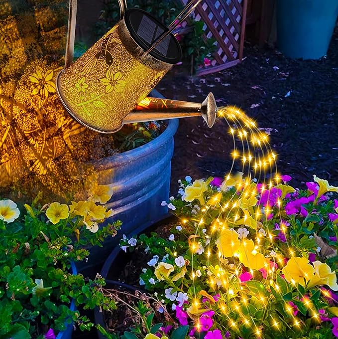 Solar Watering Can Lights, Hummingbird Gifts for Mothers Day Women Mom Grandma Birthday, Waterproof Outdoor Garden Decor Large Hanging Solar Lanterns Garden Lights for Porch Yard Flowerbed Pathway