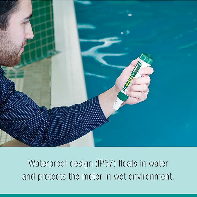 Extech PH100 Waterproof ExStik II pH Meter Kit with Flat Surface Electrode and Temperature Display