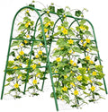Garden Arch Trellis for Climbing Plants Outdoor, 4 ft x 4 ft Cucumber & Melon Trellis for Raised Beds, u-Shape Plant Support for Climbing Vegetables, Grapes & Roses, Green