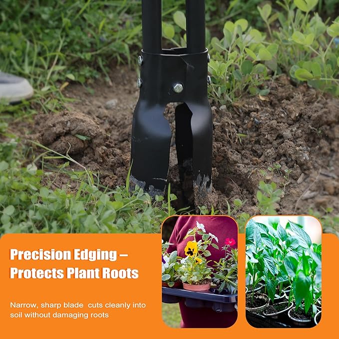 Post Hole Digger Tools, 54 inches Heavy Duty Hole Digger for Plants, Manual Gardening Digger Tools with Handles, Matte Black