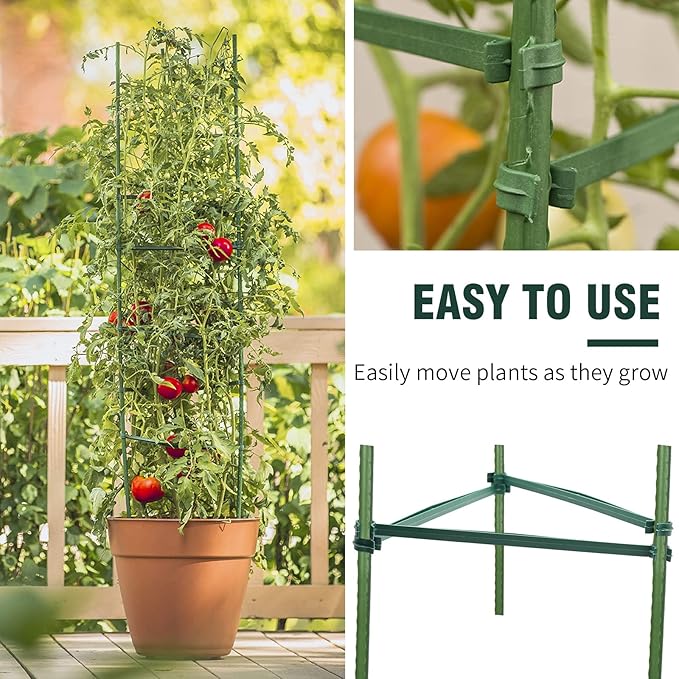 50PCS Plant Stake Arms for Tomato Cage,11.8 Inches Expandable Trellis Connectors for Climbing Plants, Garden Plants, Vegetables(No Stake, Bayonet Diameter: 11 mm)