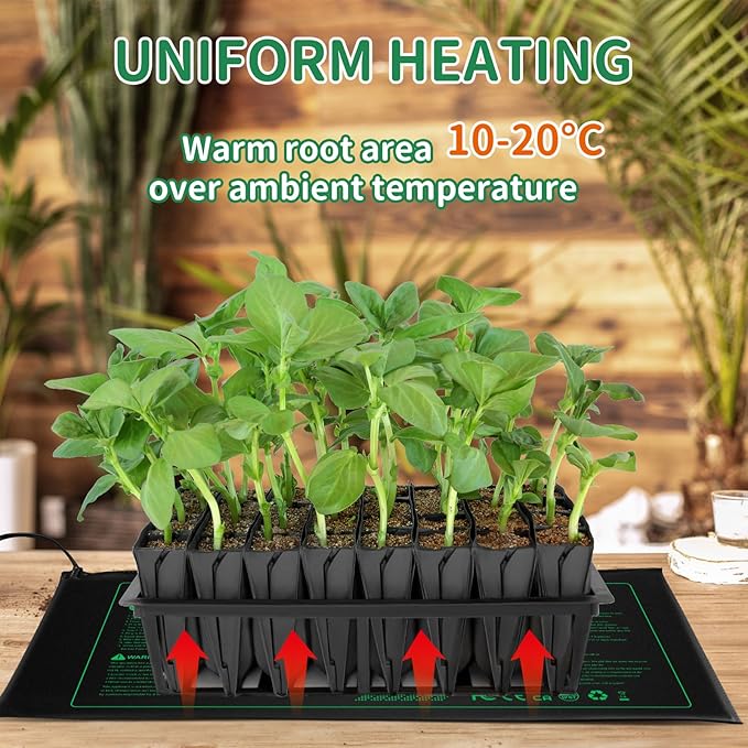 Seedling Heat mat | 3 Pack | Durable Waterproof | Heat Mats for Seed Starting,Seed Germination Heating Mat 10 x 20.75 Inch
