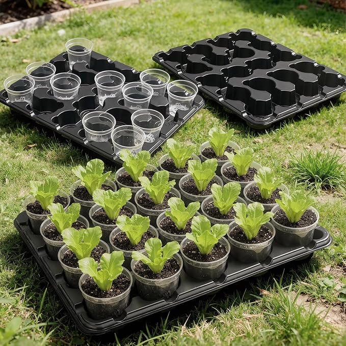 homenote Nursery pots (2 Pack Seed Starter Tray+Nursery Pots, 3 Inch)