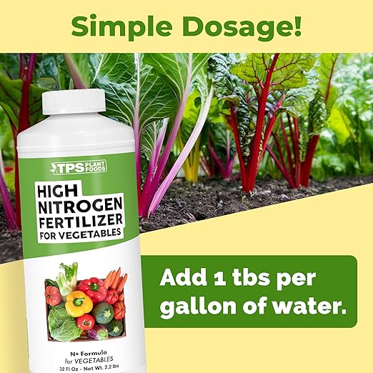 High Nitrogen Fertilizer for Vegetables, Supports Healthy Growth and High Yields, TPS Plant Foods, 32oz (1 Quart)