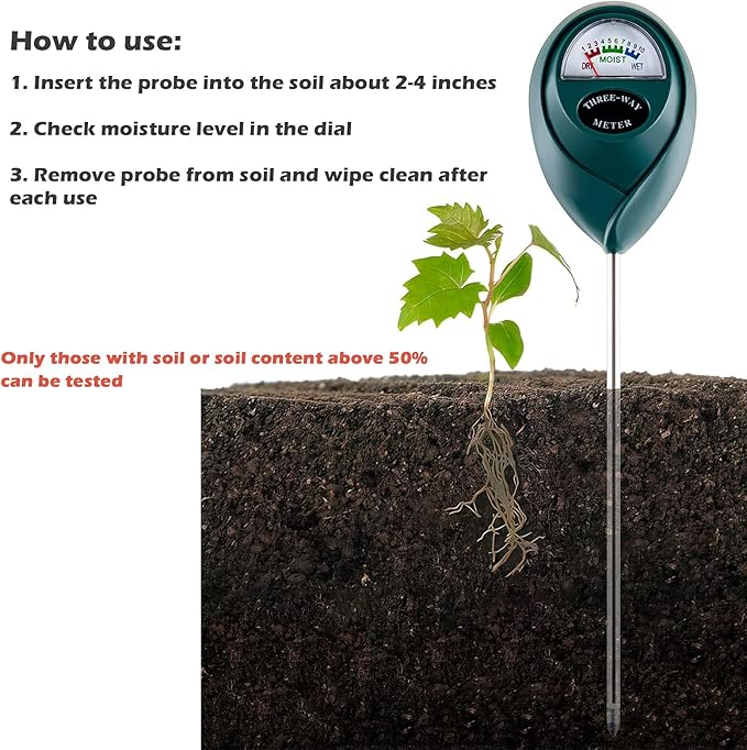 Tennedriv Green 2 Pack Soil Moisture Meter for House Plants, Plant Water Meter,Plant Moisture Meter for House Plants and Outdoor Plants, No Batteries Required