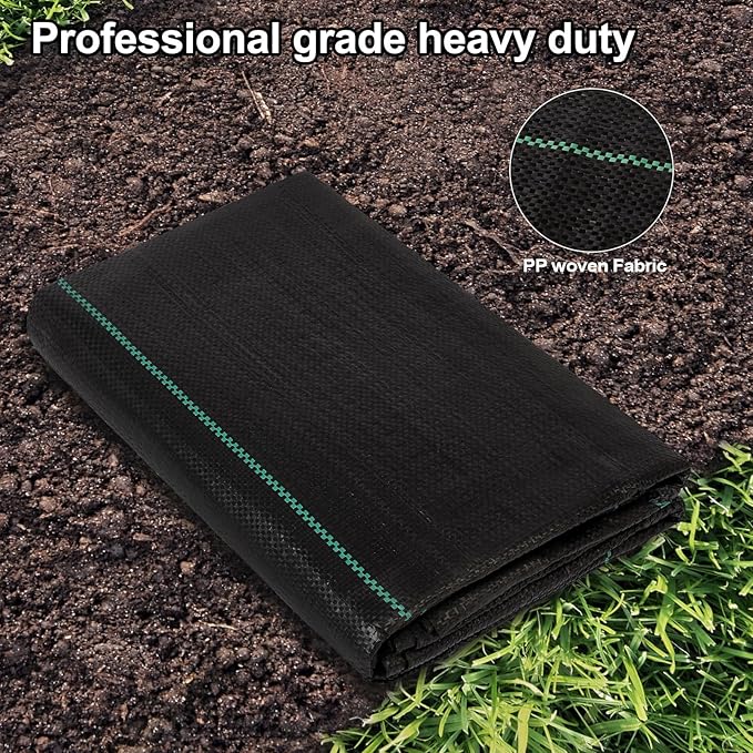 3.2oz Weed Barrier Landscape Fabric Heavy Duty, 3.3ft x 15ft Premium Garden Landscaping Fabric, Ground Cover Weed Control Fabric Outdoor Weed Mat Garden Lawn Fabric