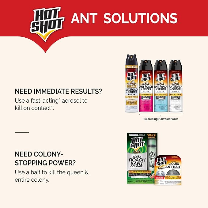 Hot Shot Ant, Roach and Spider Killer 17.5 Ounces, Aerosol Spray, Fresh Floral Scent, 6 Pack