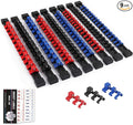 SWANLAKE 9-Piece Premium Socket Holder Organizer Set, 1/4-Inch x 48 Clips, 3/8-Inch x 45 Clips, 1/2-Inch x 36 Clips, Premium Quality Socket Clip Rail Holder