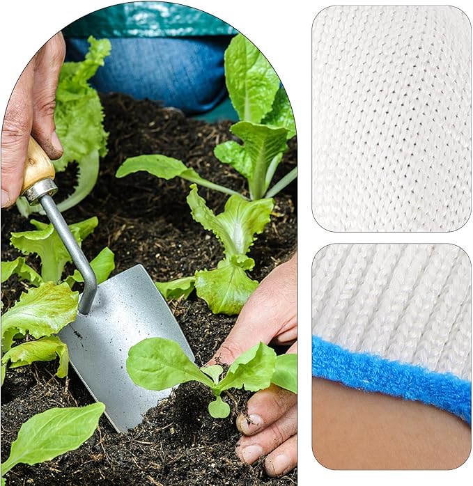 12 Pairs Anti-slip Cotton Thread Work Gloves Heavy Duty Nylon Safety Gloves for Construction Gardening Outdoor Use Xl