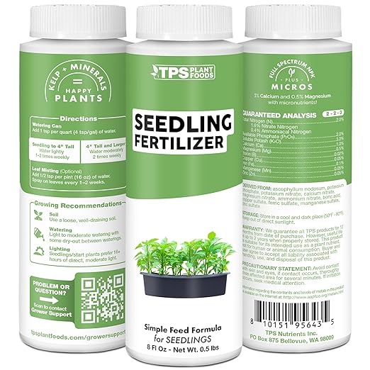 Seedling Fertilizer- Plant Food for Seedlings, Great for Growing Starts and Young Plants, 8oz (250ml)