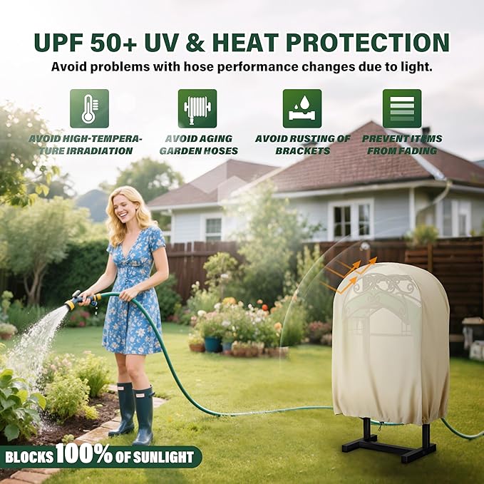 Garden Hose Holder Cover,Waterproof, Dustproof and Sun-Proof Protect Your Garden Hose and prolong its Life(30"W x 10"D x 30"H)(Cover Only）