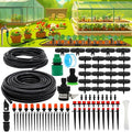 Drip Irrigation Kits, 100ft/30M Garden Plant Watering Sprinkler System with Distribution Tubing Hose Adjustable Nozzles, Automatic Mist Cooling Irrigation Set for Garden Lawn, Patio
