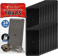 LULUCATCH Mouse Traps 24 Pack, Larger Heavier Glue Traps for Mice Rat & Snakes, Non-Toxic Sticky Mouse Traps Indoor for Home & Kitchen, Easy to Set, Pet Safe Pest Control