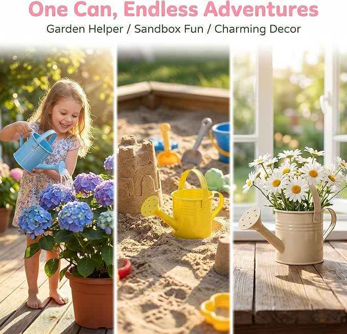 Homoyoyo 5pcs Small Watering Can Mini Metal Watering Cans for Girls Boys Indoor Plants Garden Home Craft Housewarming