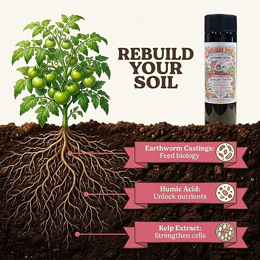 Worm Pee Liquid Earthworm Castings Fertilizer | Soil Amendment with Humic Acid & Kelp Extract | Concentrated Plant Food for Vegetables, Raised Beds & Gardens | for Agricultural & Horticultural Use