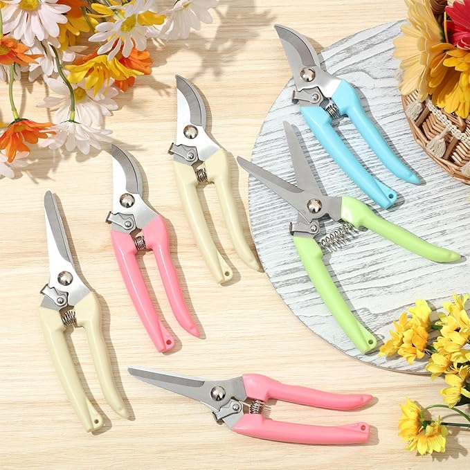 Amylove 24 Pcs Garden Flower Shears Pruning Scissors Valentine Heavy Duty Plant Scissor Garden Clippers Hand Bypass Pruner for Gardening Plants Hedge Tree Cutting Miniature Bonsai Modeling(Multicolor)